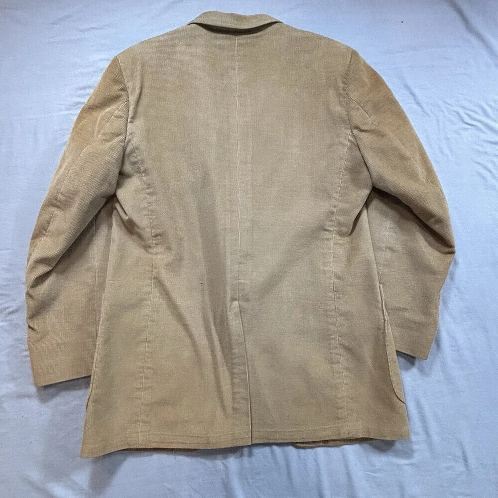 Haggar Vintage Single Breasted Tan Corduroy Sport Jacket Blazer 40